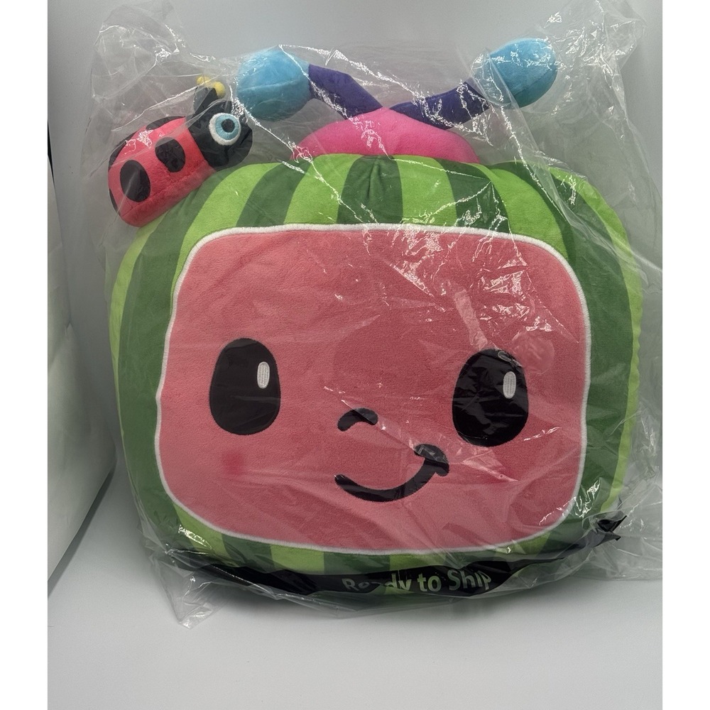 Cocomelon 18"L 4"W Watermelon Ladybug Plush Soft, Cuddling Pillow New With Tags